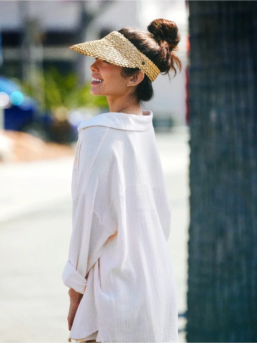 Hemlock Capri Straw Visor in Honeycomb